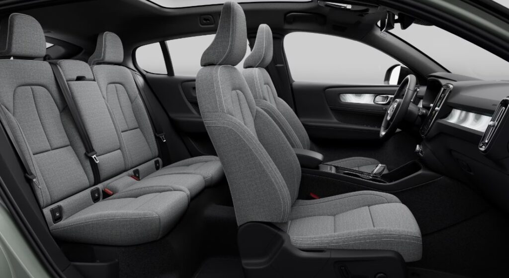 Volvo C40 Recharge Midnight Zinc Tailored Wool Blend in Charcoal Interior Picture