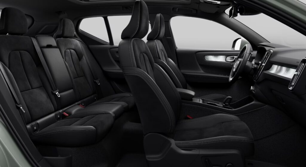 Volvo XC40 Recharge Charcoal Connect Suede Textile-Microtech in Charcoal Interior Picture